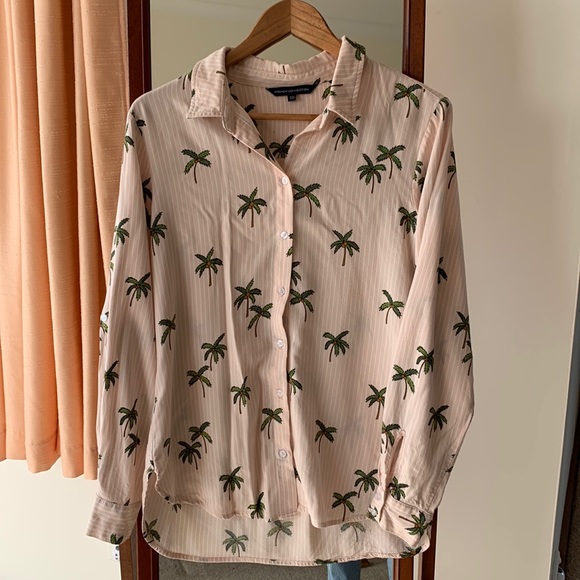 French Connection Tops - French Connection palm tree shirt